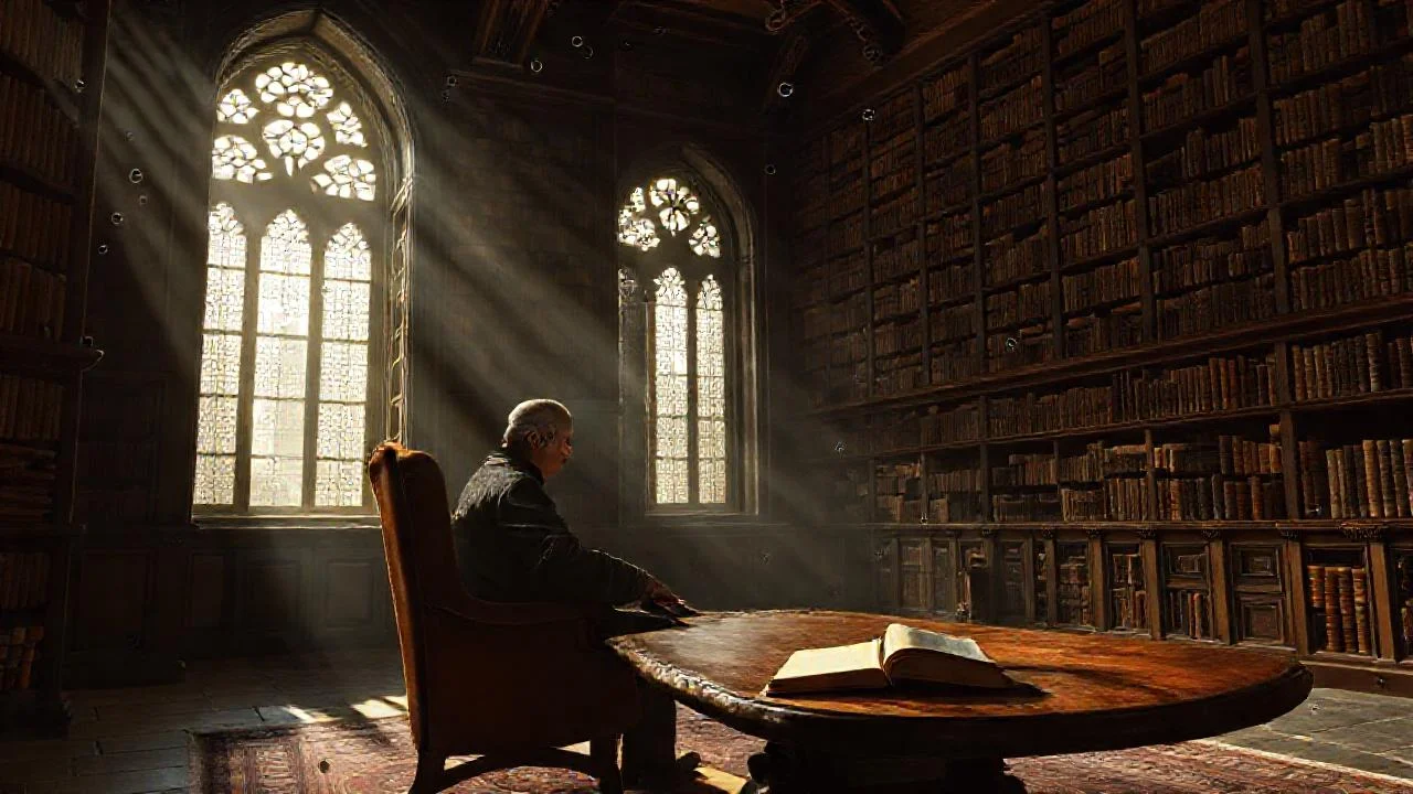 Una biblioteca antigua invita a la quietud