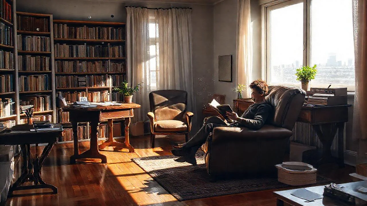 Un estudio tranquilo y lleno de luz