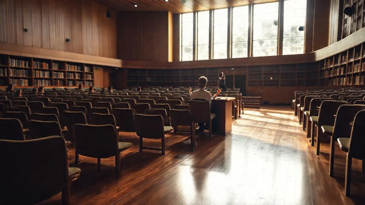 Aula académica: silencio, luz y atención