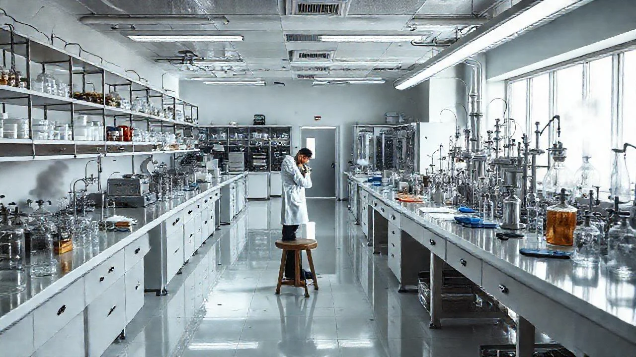 Laboratorio científico, ordenado y detallado