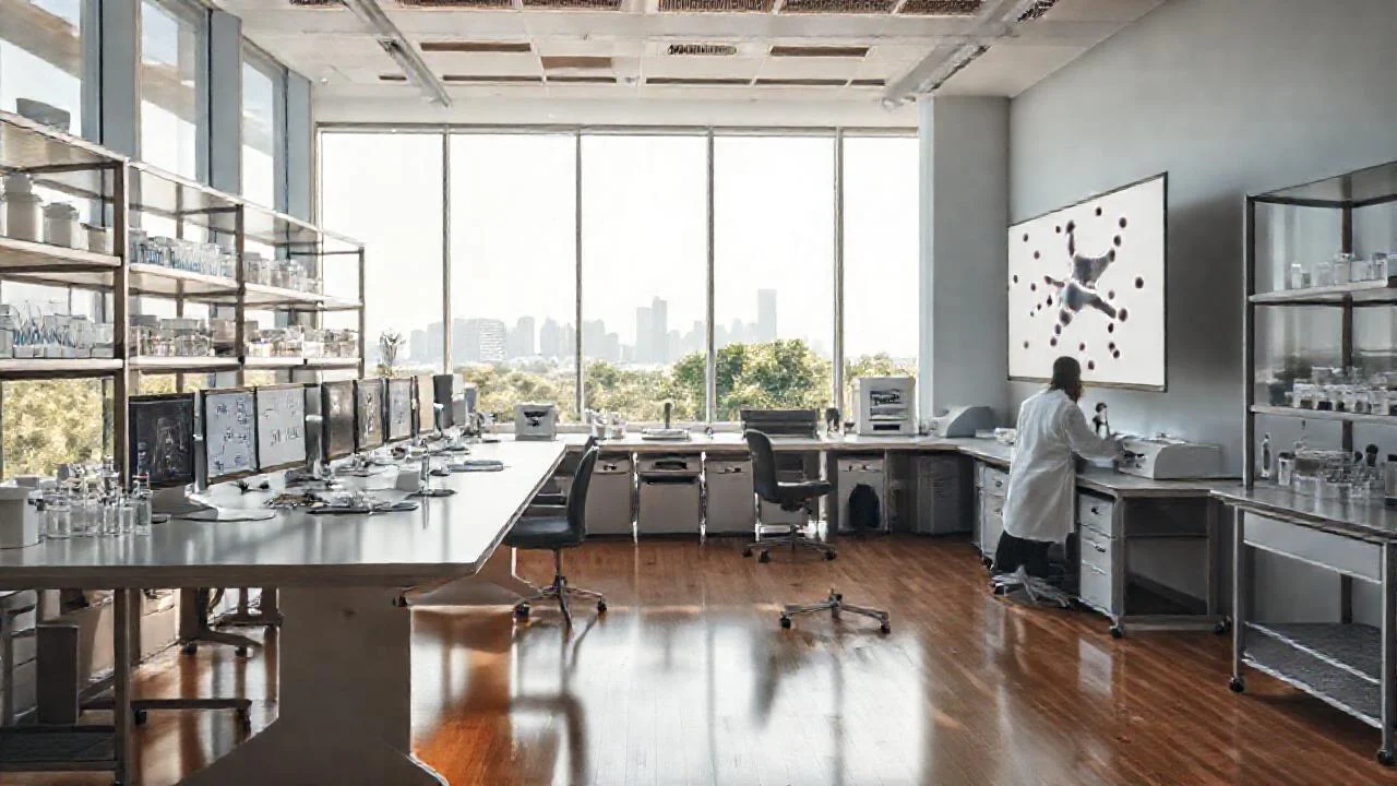 Laboratorio moderno, luz y precisión