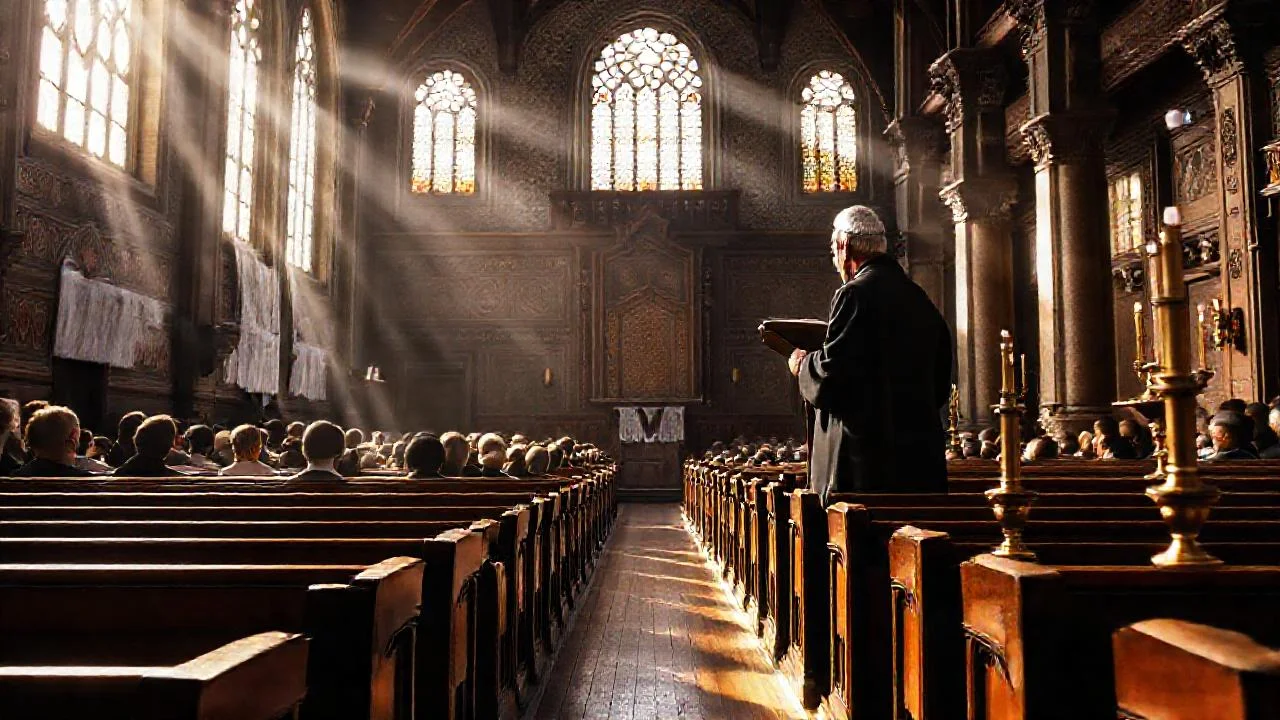 Luz y reverencia en la sinagoga