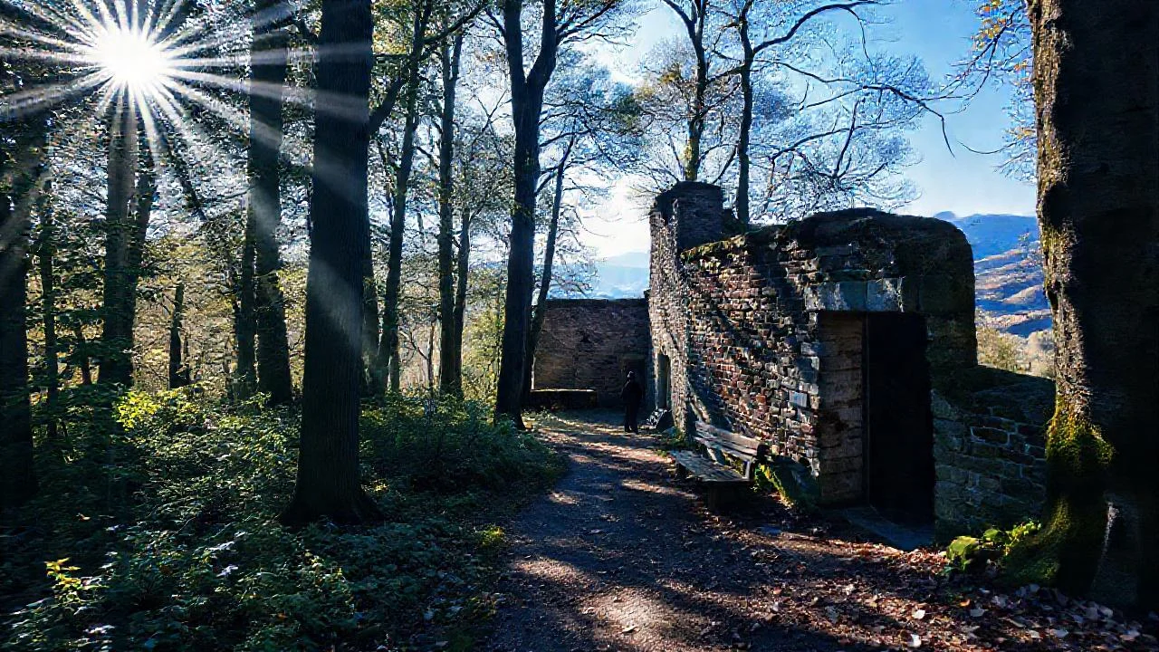 Bosque antiguo, luz y quietud