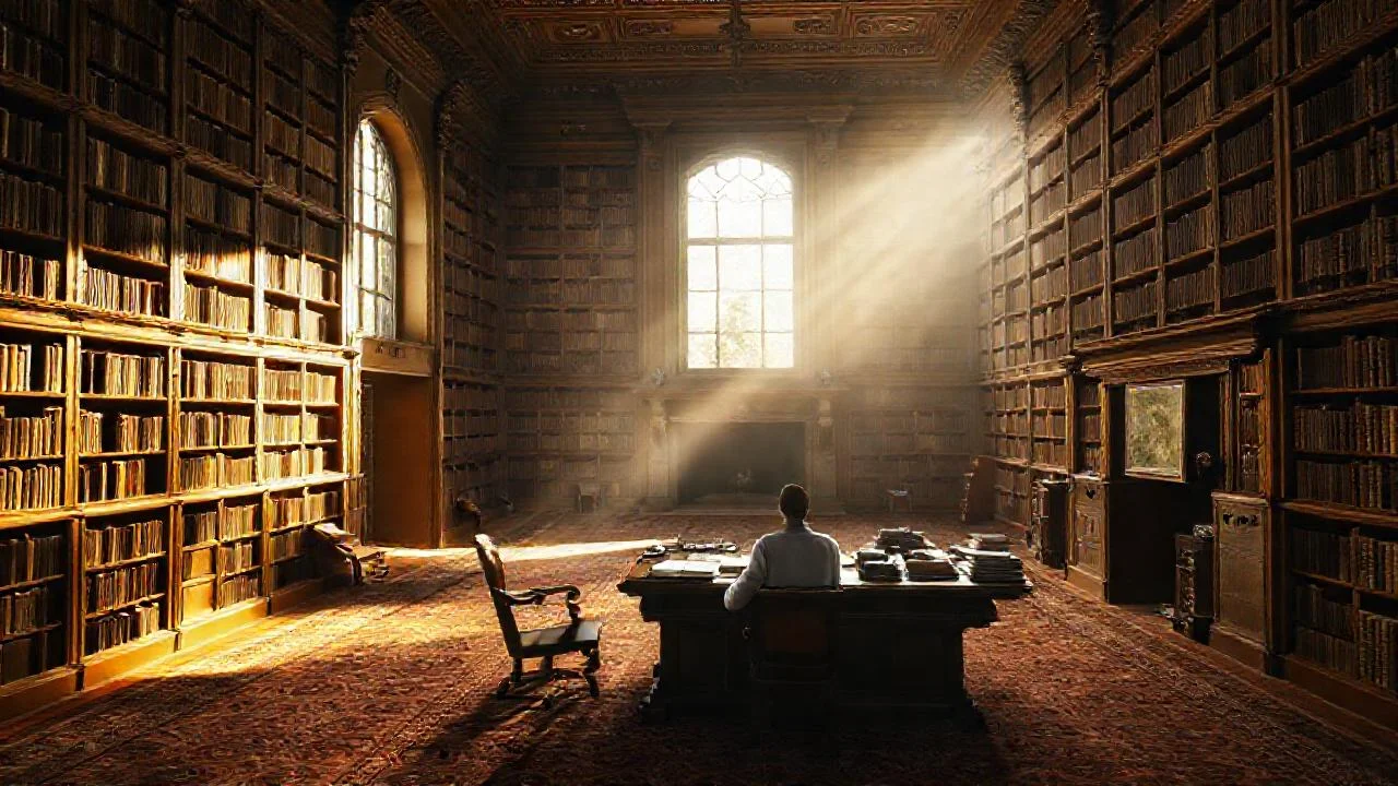 Una biblioteca serena y silenciosa