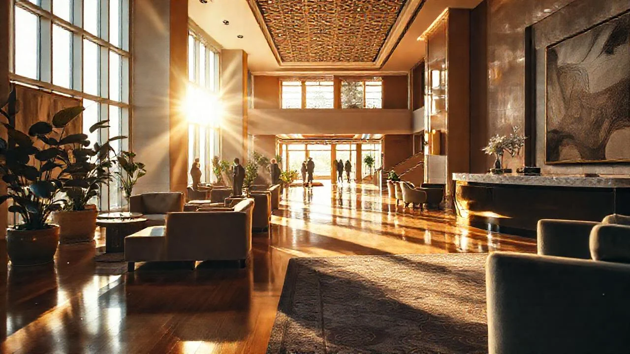 Lobby hotel: luz, espacio y calma