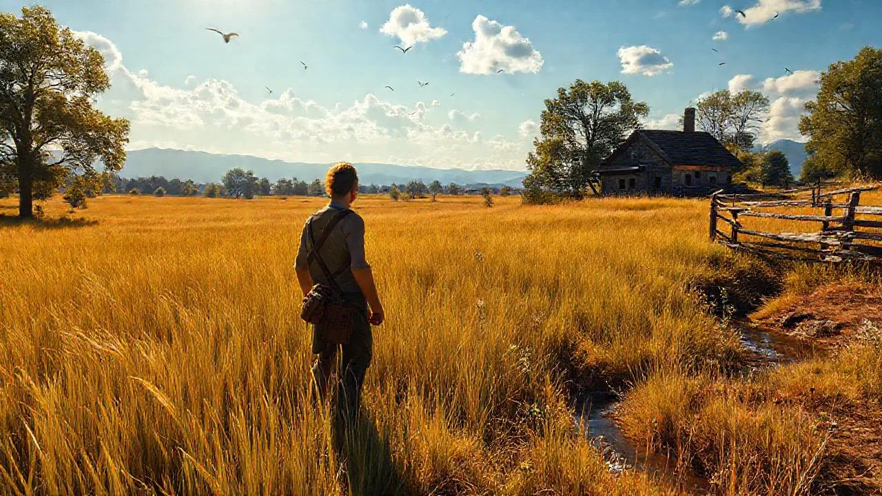 Campo abierto, luz y soledad