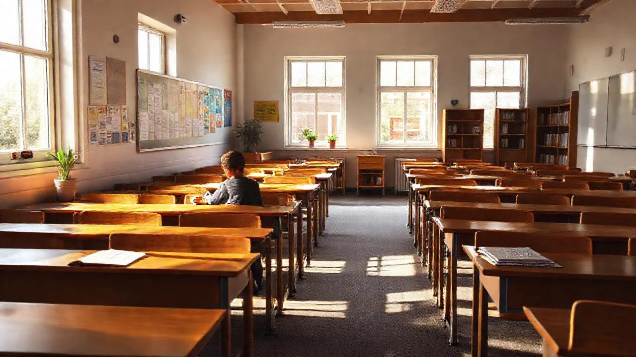 Un aula luminosa y ordenada