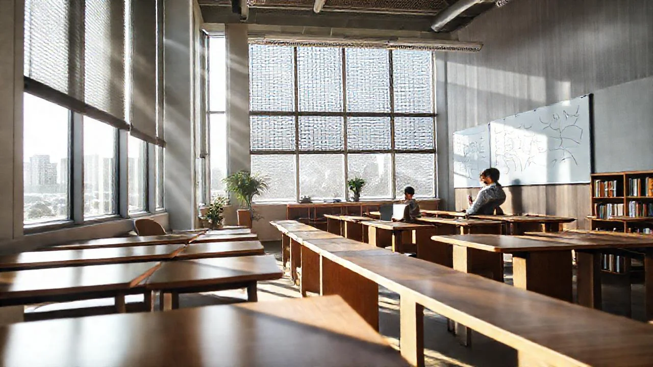 Luz y aprendizaje en un aula moderna