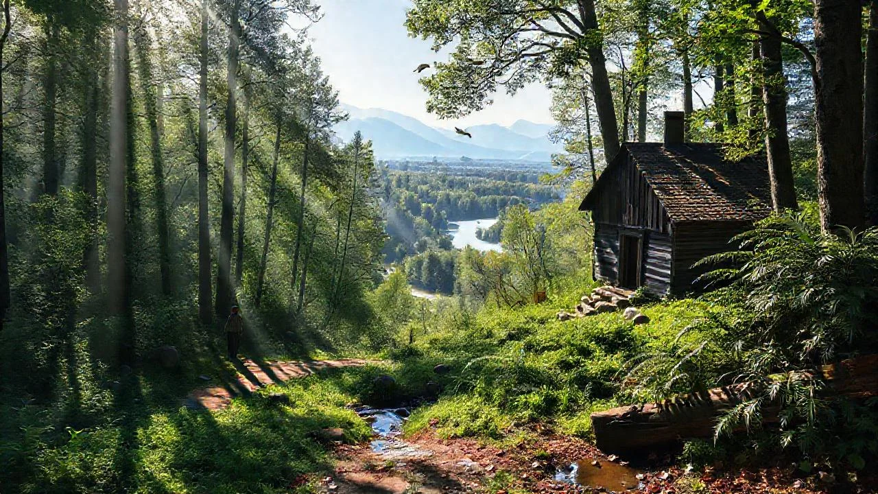 Un bosque tranquilo y solitario