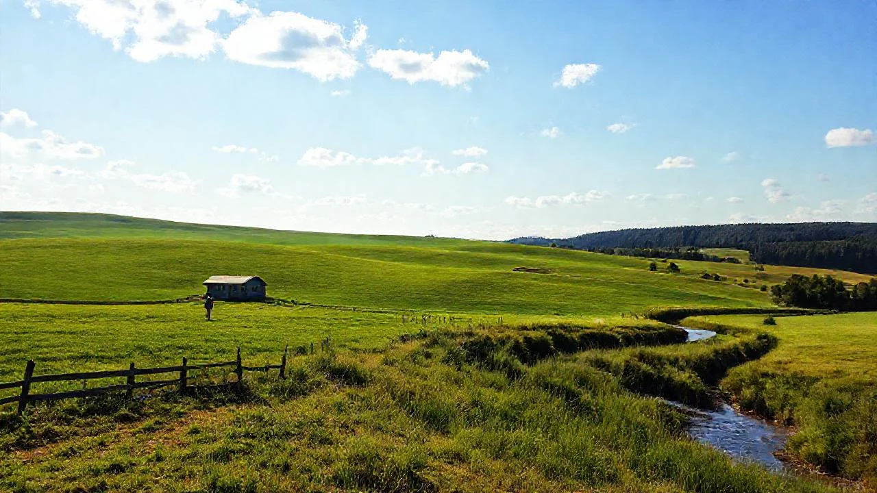 Un paisaje rural tranquilo y sereno