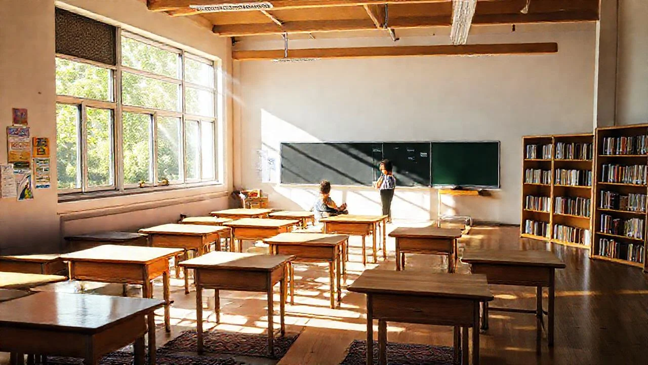 Una clase luminosa y tranquila aprende