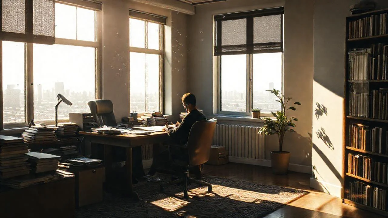 Un espacio de trabajo tranquilo y luminoso
