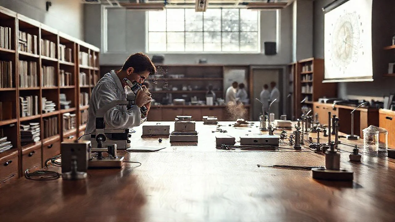 Laboratorio científico: estudio concentrado y detallado