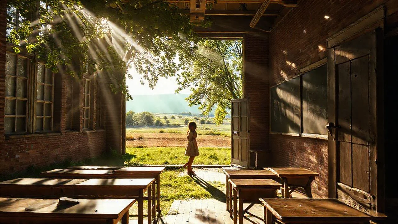 Luz y calma en un aula antigua