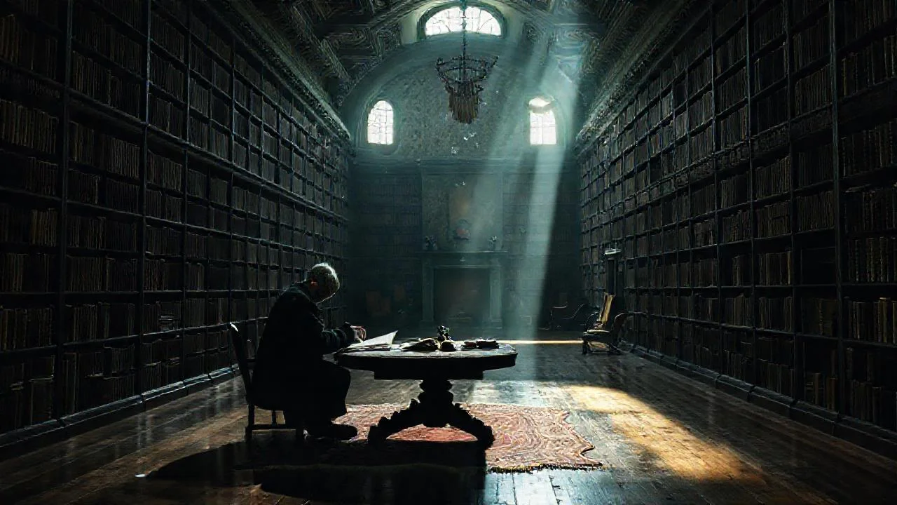 Una biblioteca silenciosa y misteriosa espera