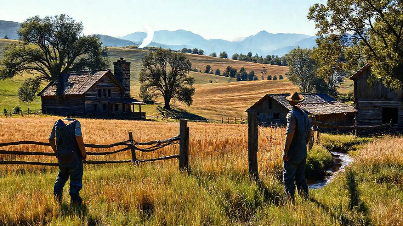 Un campo rural tranquilo y sereno