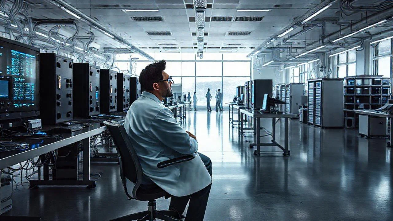 Laboratorio moderno, ordenado y luminoso