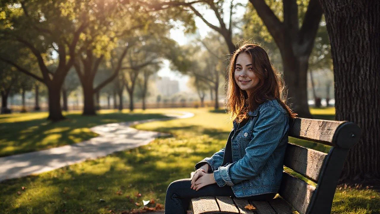 Una mujer contempla la calma urbana