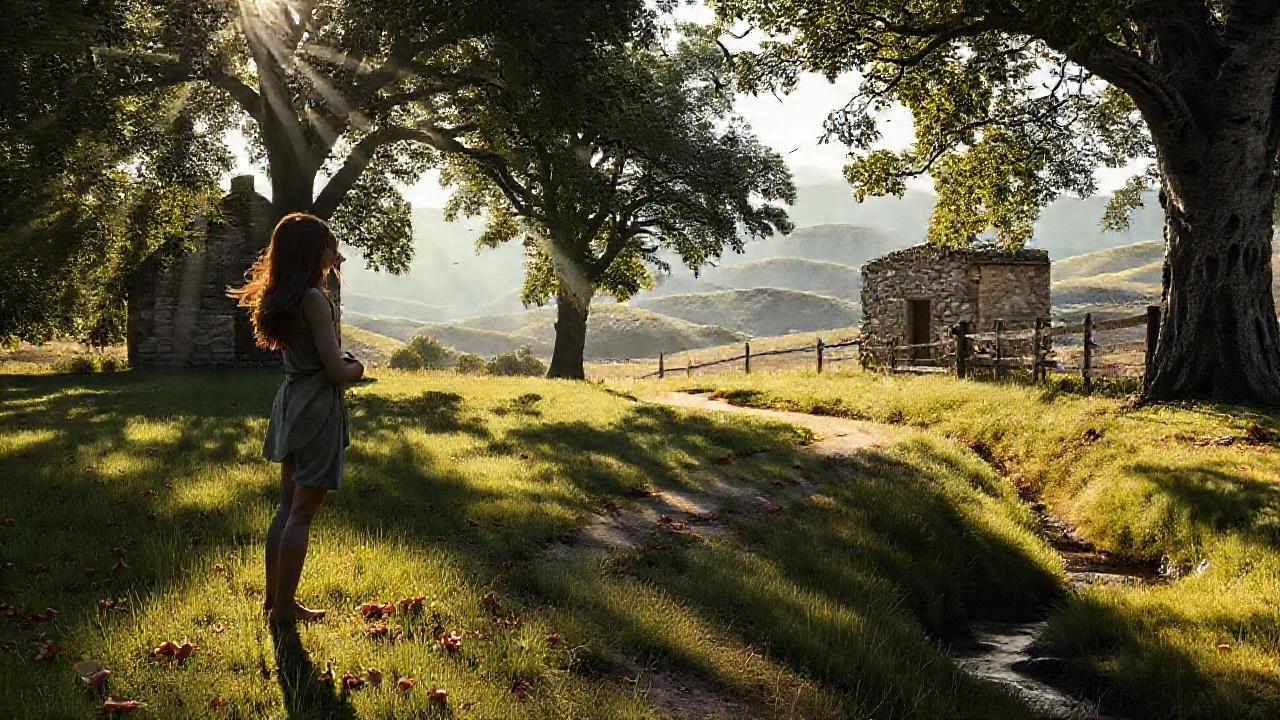 Silueta humana en paisaje natural tranquilo