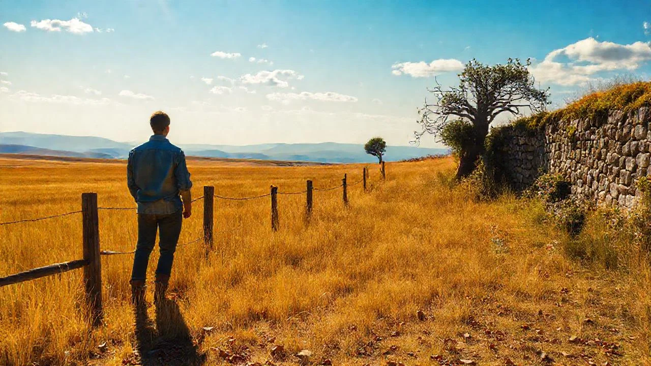 Campo dorado, silencio y distancia