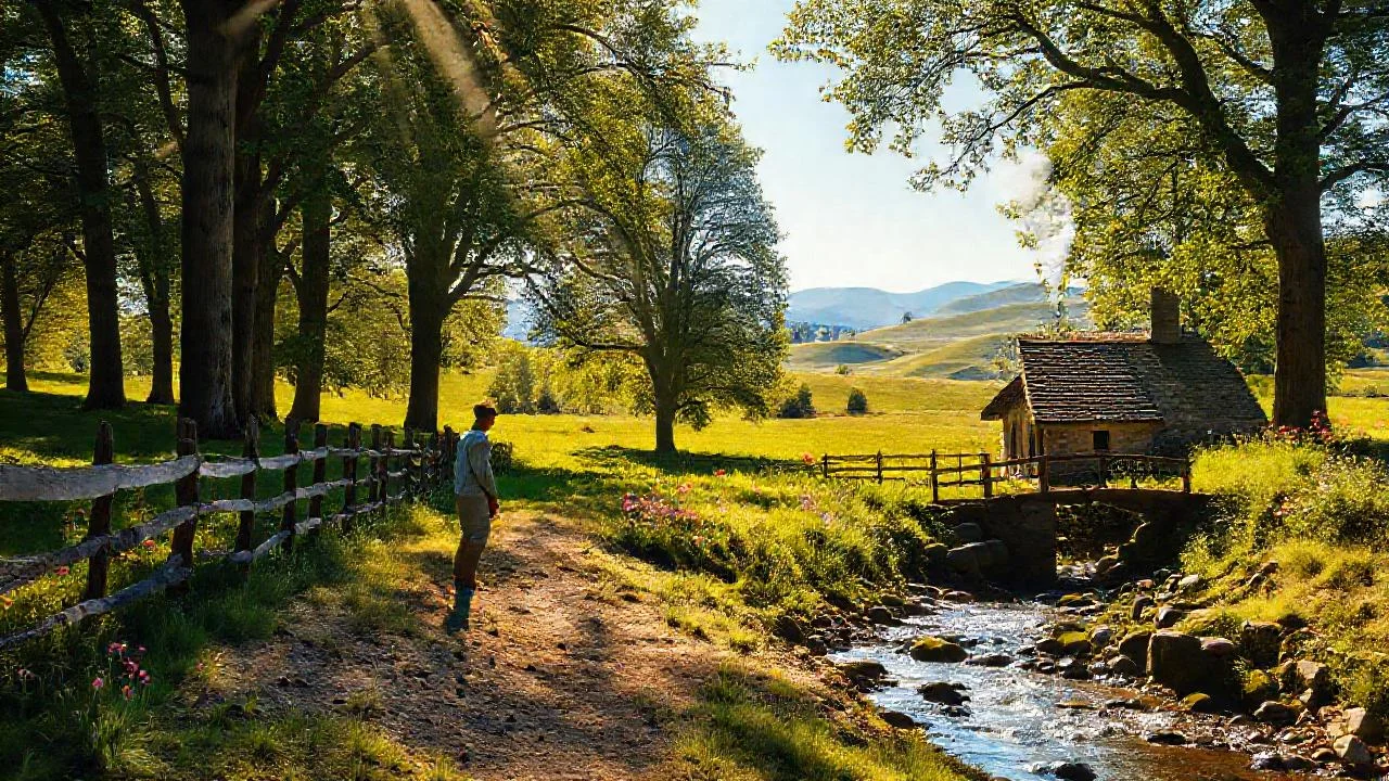Un paisaje sereno y cálido se revela