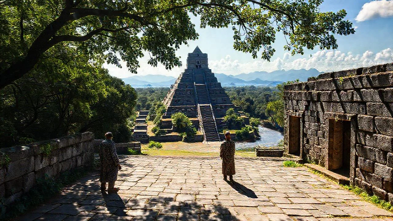 Un templo antiguo se revela en la luz