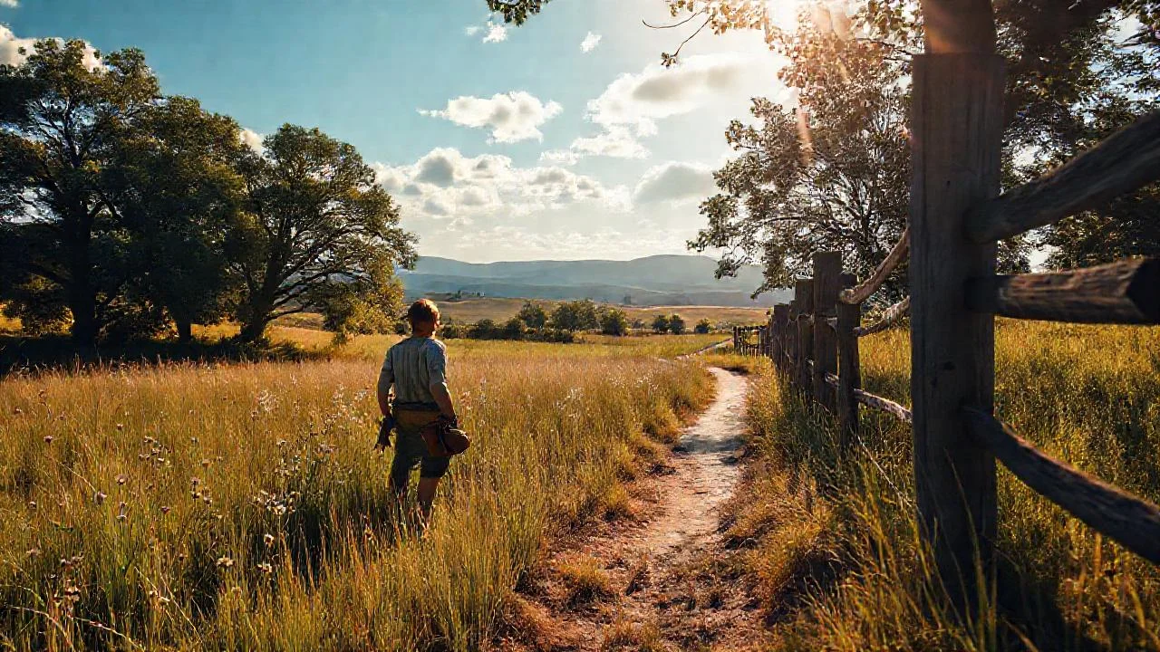 Un paisaje rural tranquilo y sereno