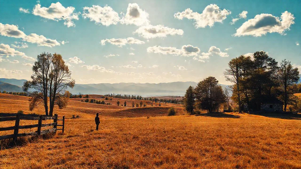 Un paisaje sereno y vasto se extiende