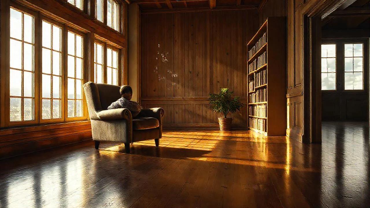 Una habitación tranquila, luminosa y serena