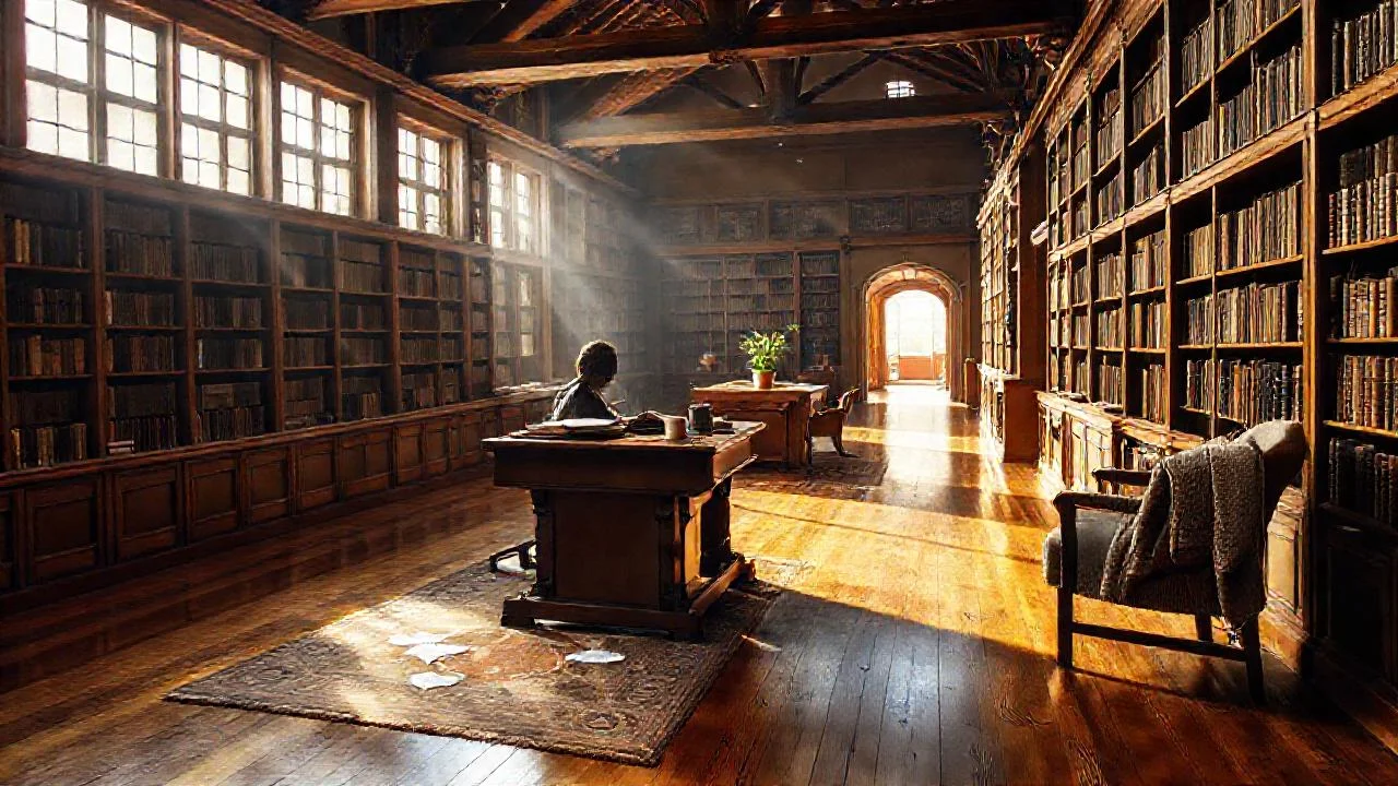Una biblioteca tranquila y serena