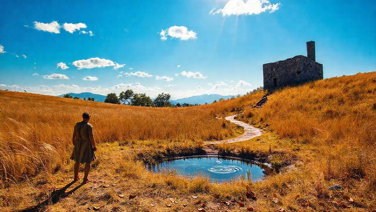 Un tranquilo paisaje, luz dorada y silencio