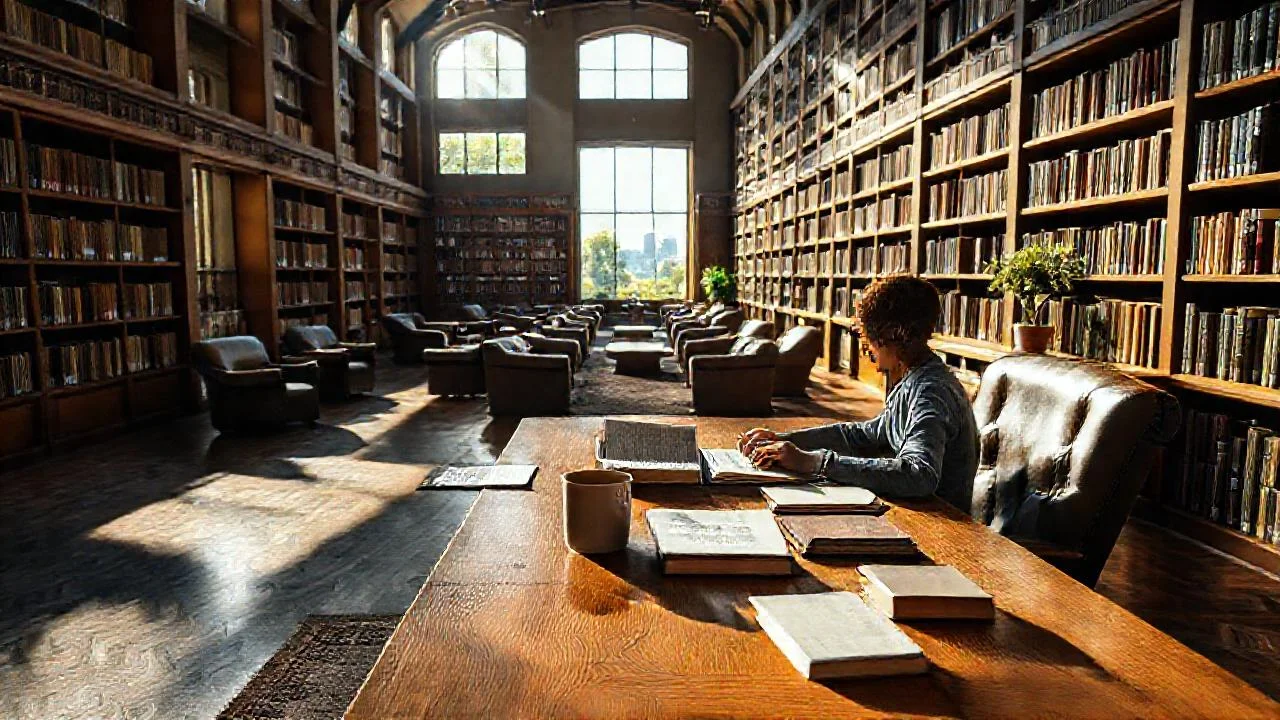 Biblioteca universitaria: calma y estudio