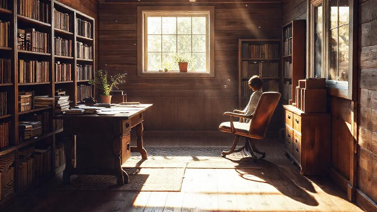 Un estudio tranquilo y luminoso