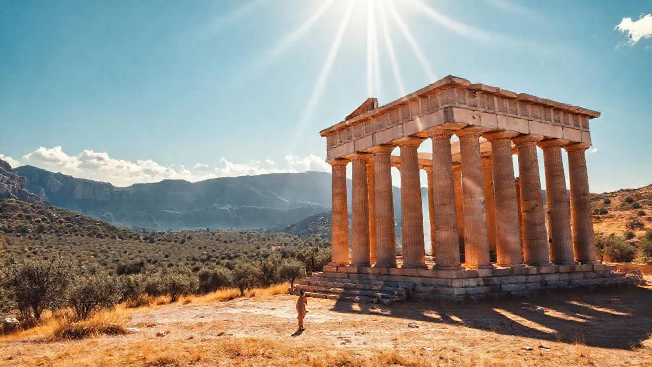 Un templo antiguo brilla en paz