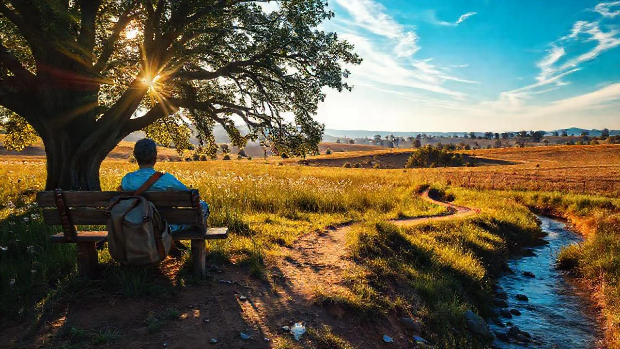 Un tranquilo paisaje rural se revela