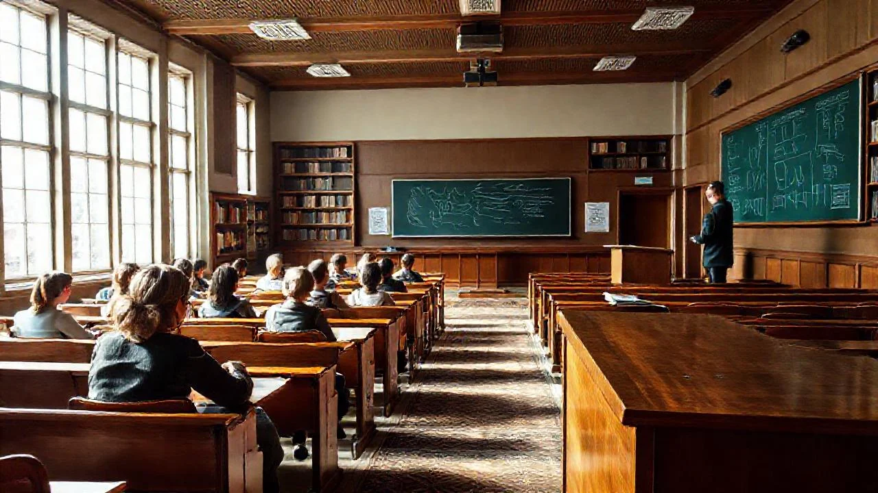 Aula silenciosa, aprendizaje concentrado y detallado