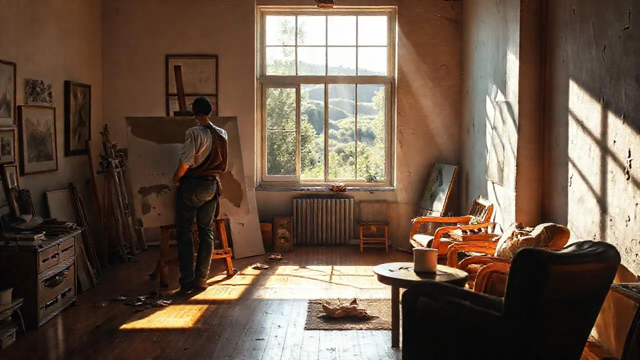 Un artista crea en luz natural