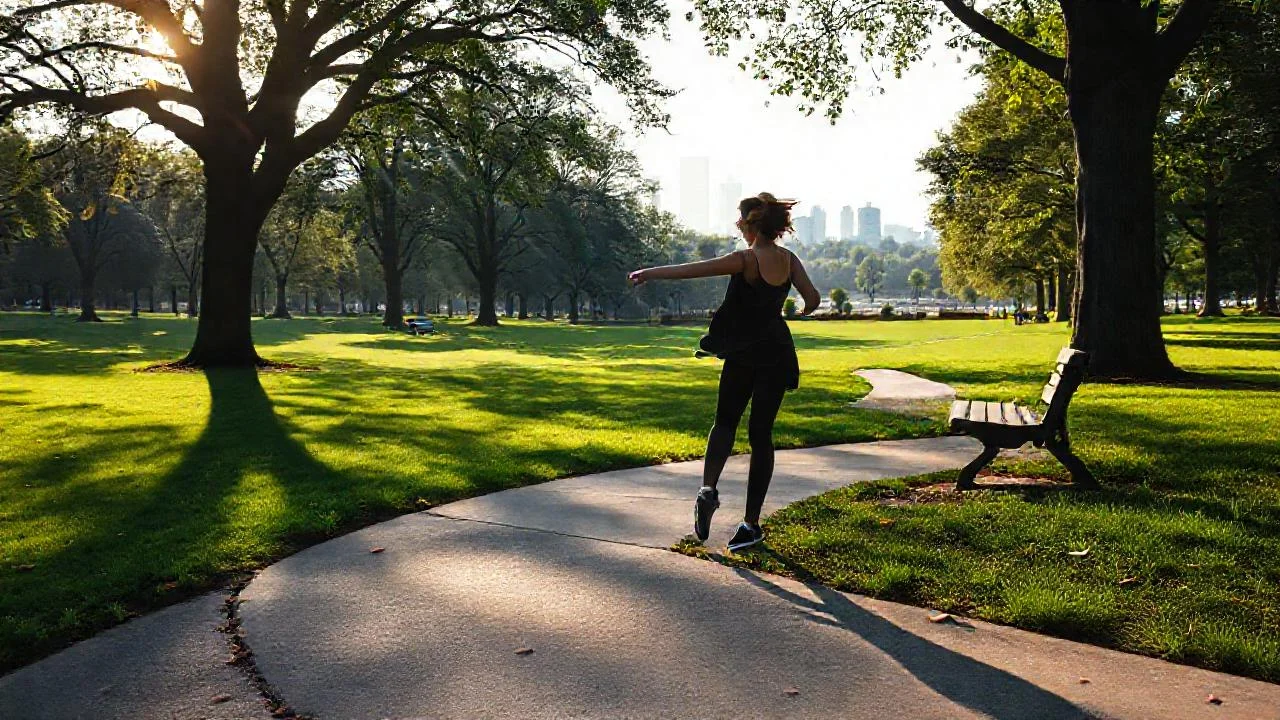 Danza solitaria en parque sereno