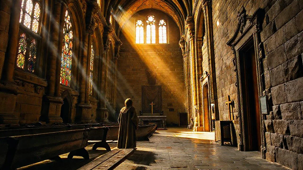 Luz y misterio en la iglesia