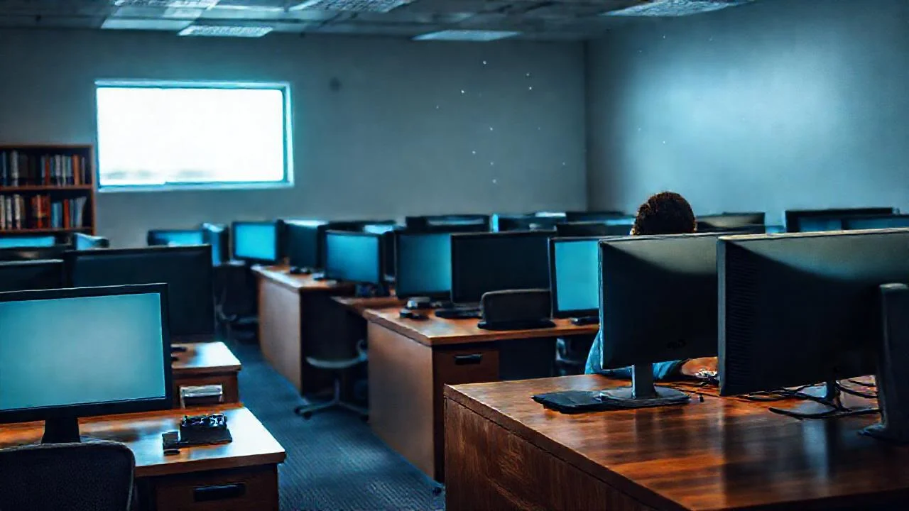 Oficina moderna, enfocada y tranquila