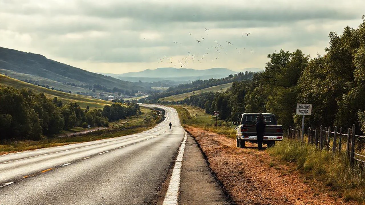 Un camino solitario en la distancia