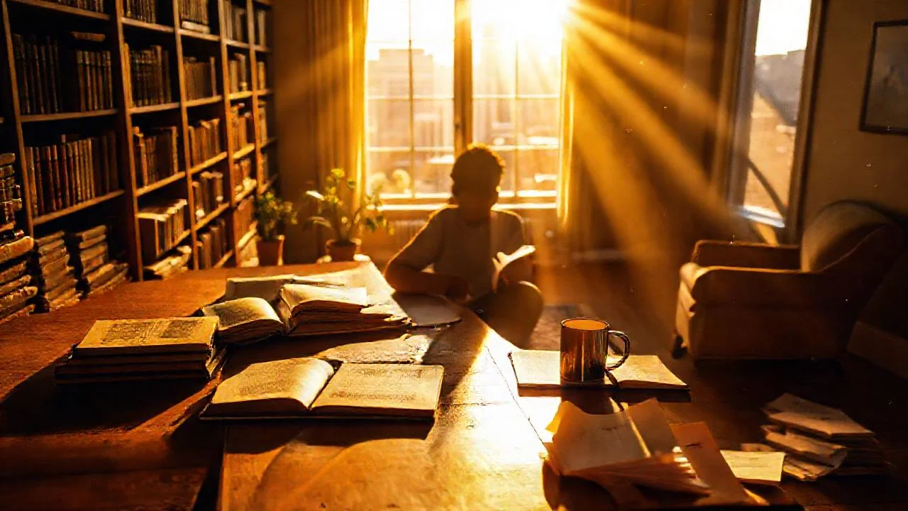 Un estudio tranquilo bañado en luz