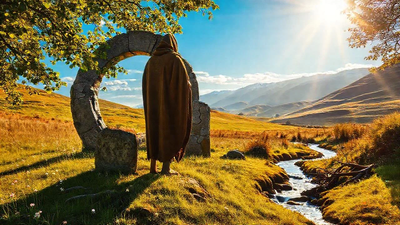 Un ser contemplativo en piedra ancestral