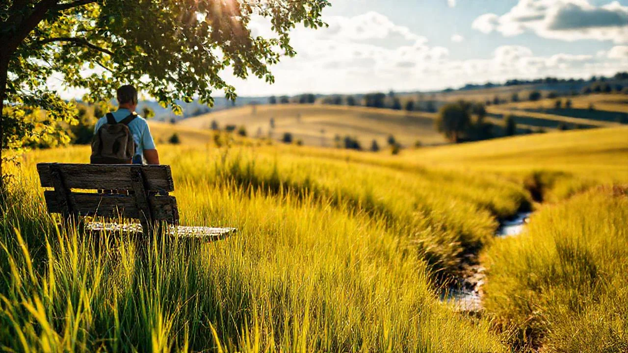 Un campo sereno, luz y calma