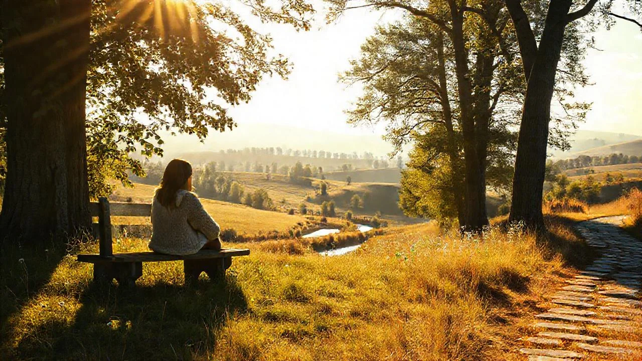 Sol tenue, paz y quietud