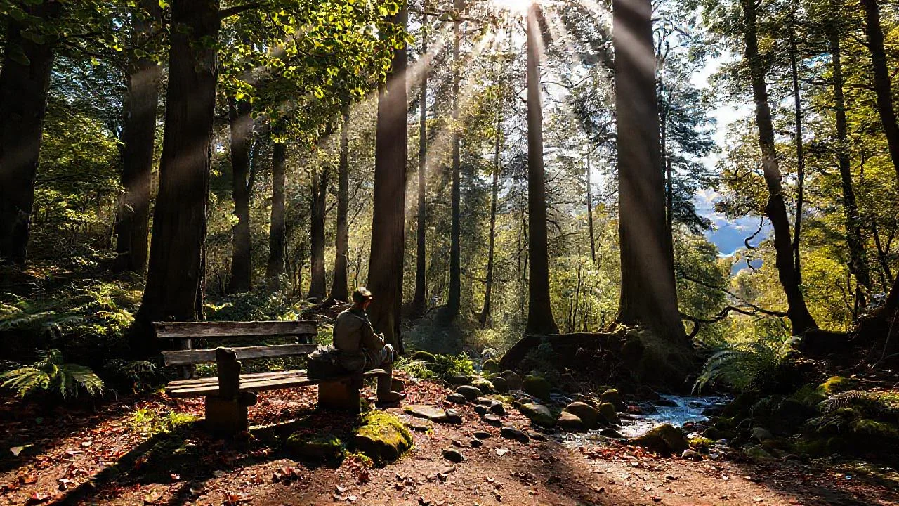 Silencio, luz y bosque ancestral