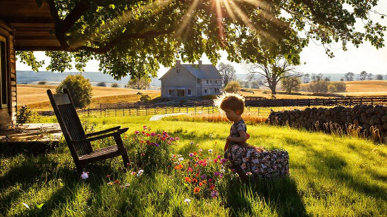 Familia tranquila en el campo