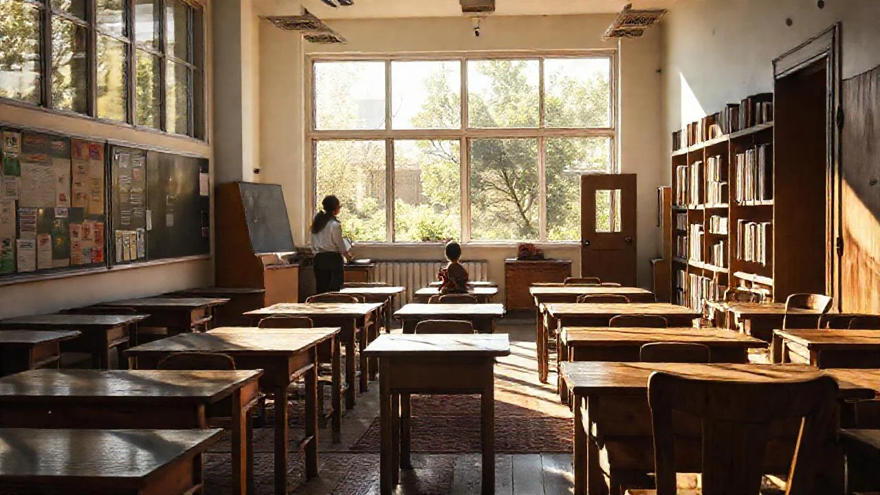 Un aula tranquila, iluminada y serena