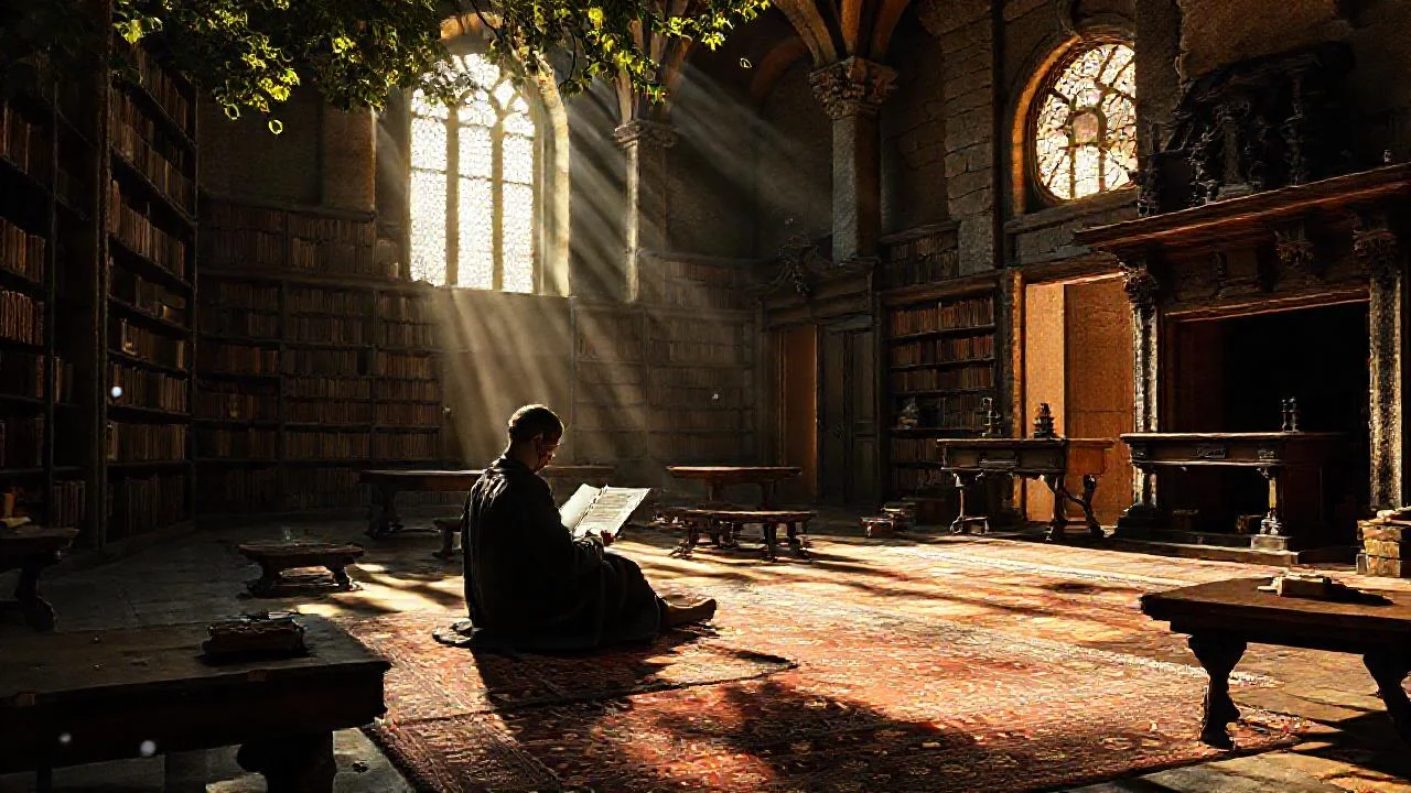 Luz y sabiduría en la biblioteca