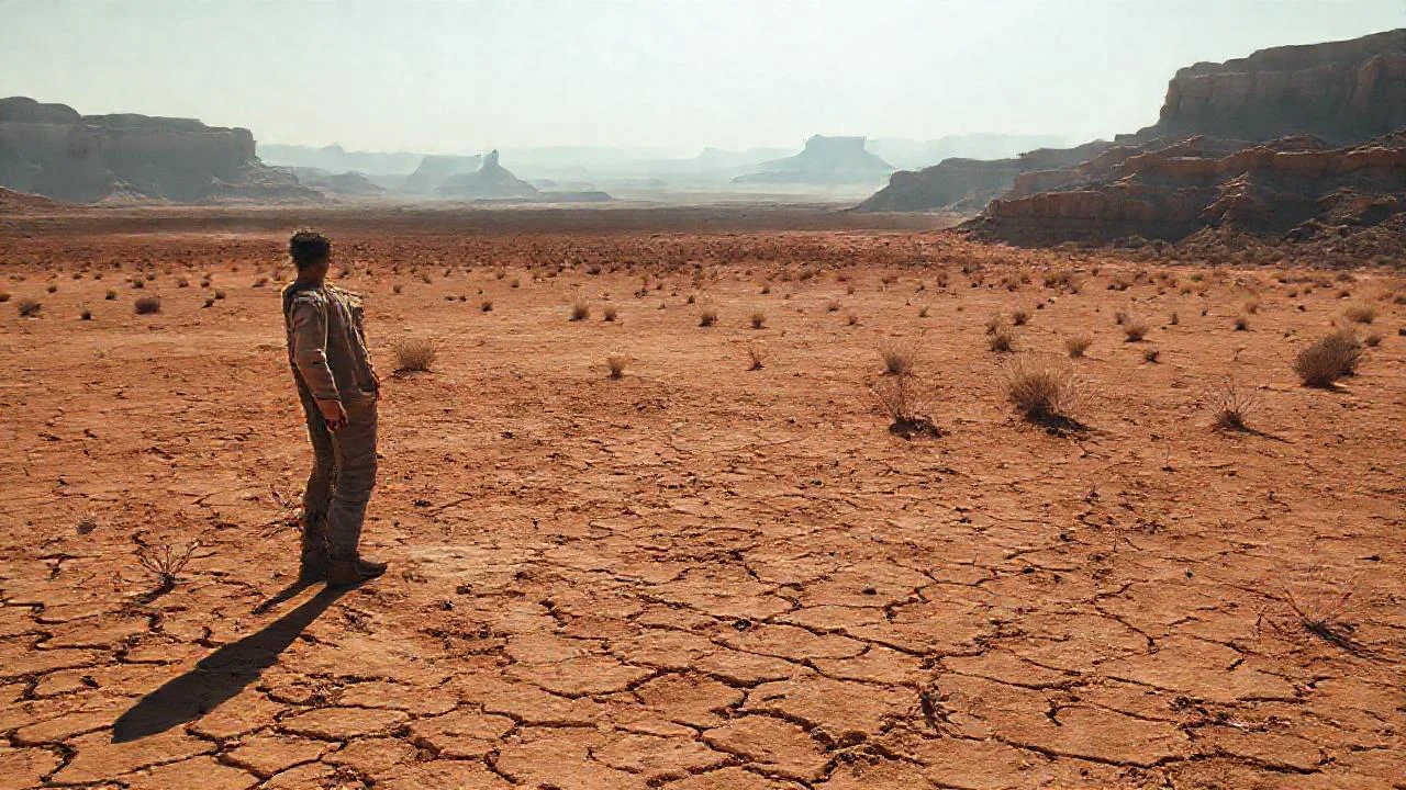 Un solitario observador en desierto árido